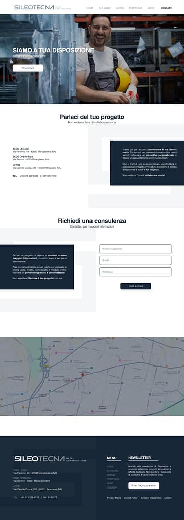 pagina contatti sileo tecna