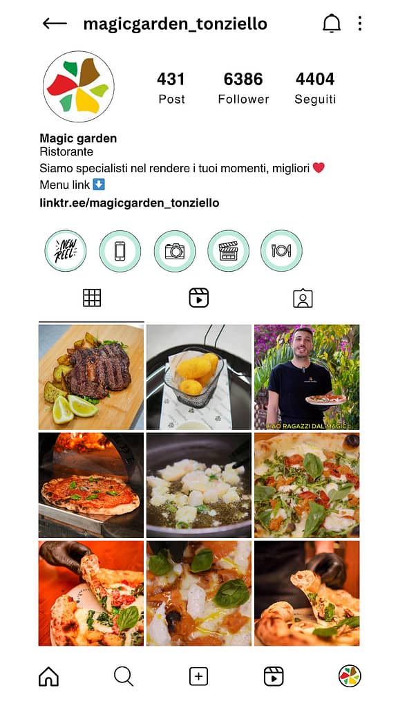 Magic Garden ristorante feed instagram