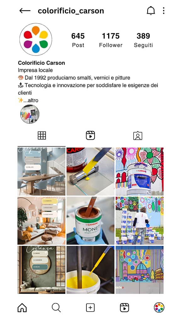 colorificio carson - feed instagram