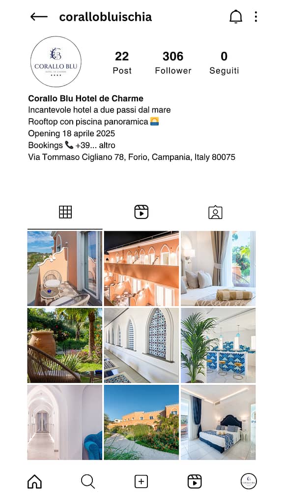 corallo blu hotel ischia - feed instagram