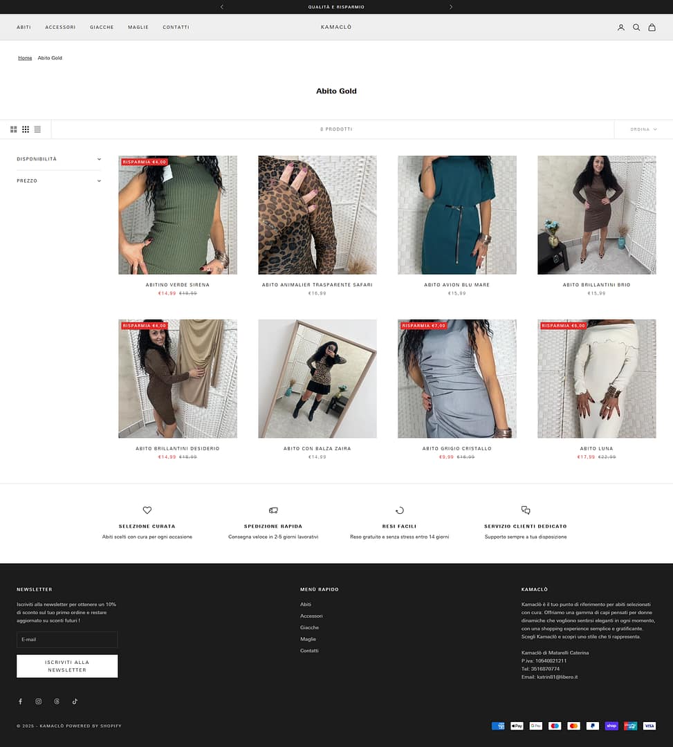 categoria abiti kamaclo